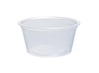 Pot à sauce en plastique transparent 30 ml avec couvercle intégré